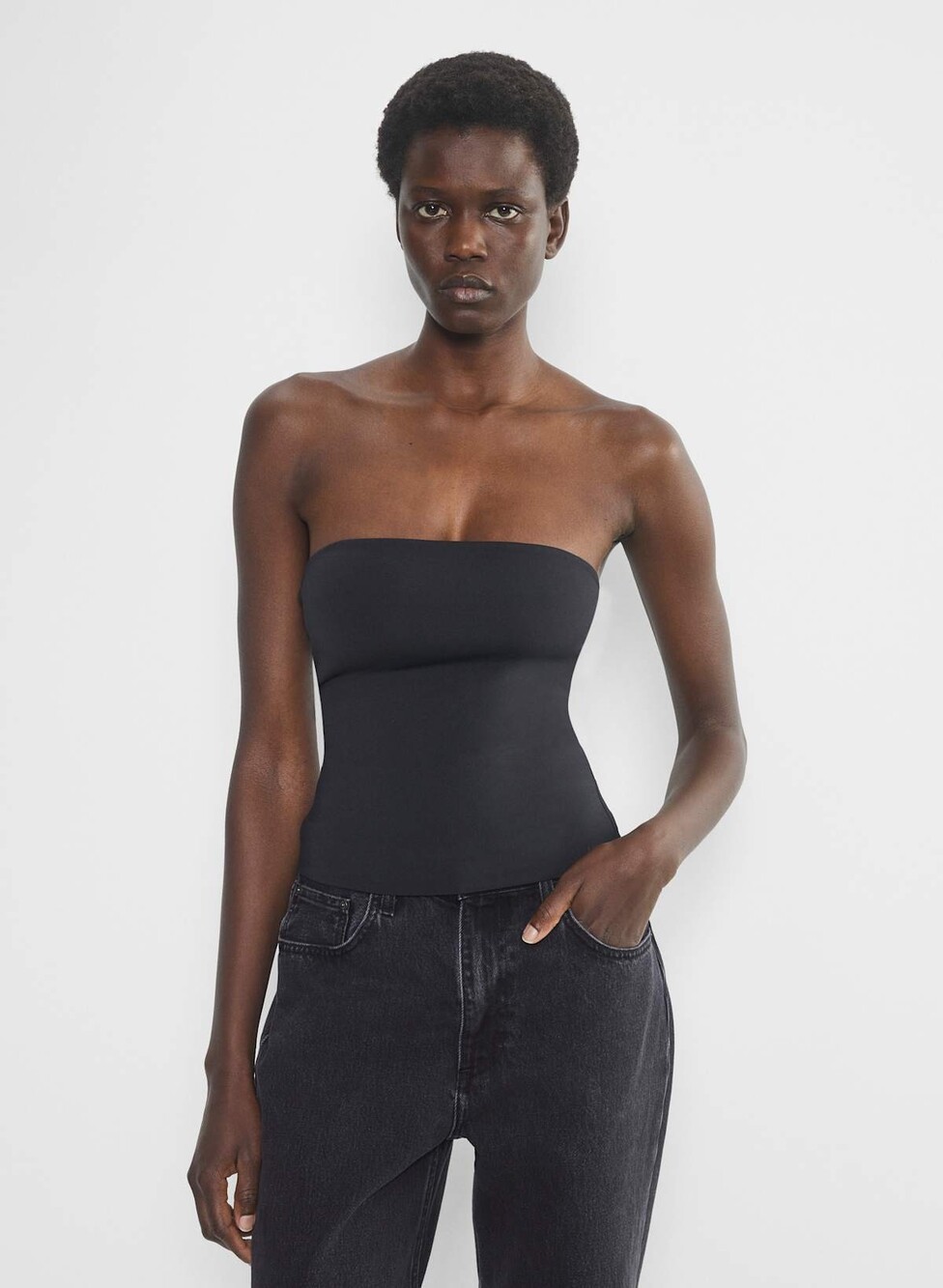 Aritzia Original Contour Tube Top Black Crop Top Size Small